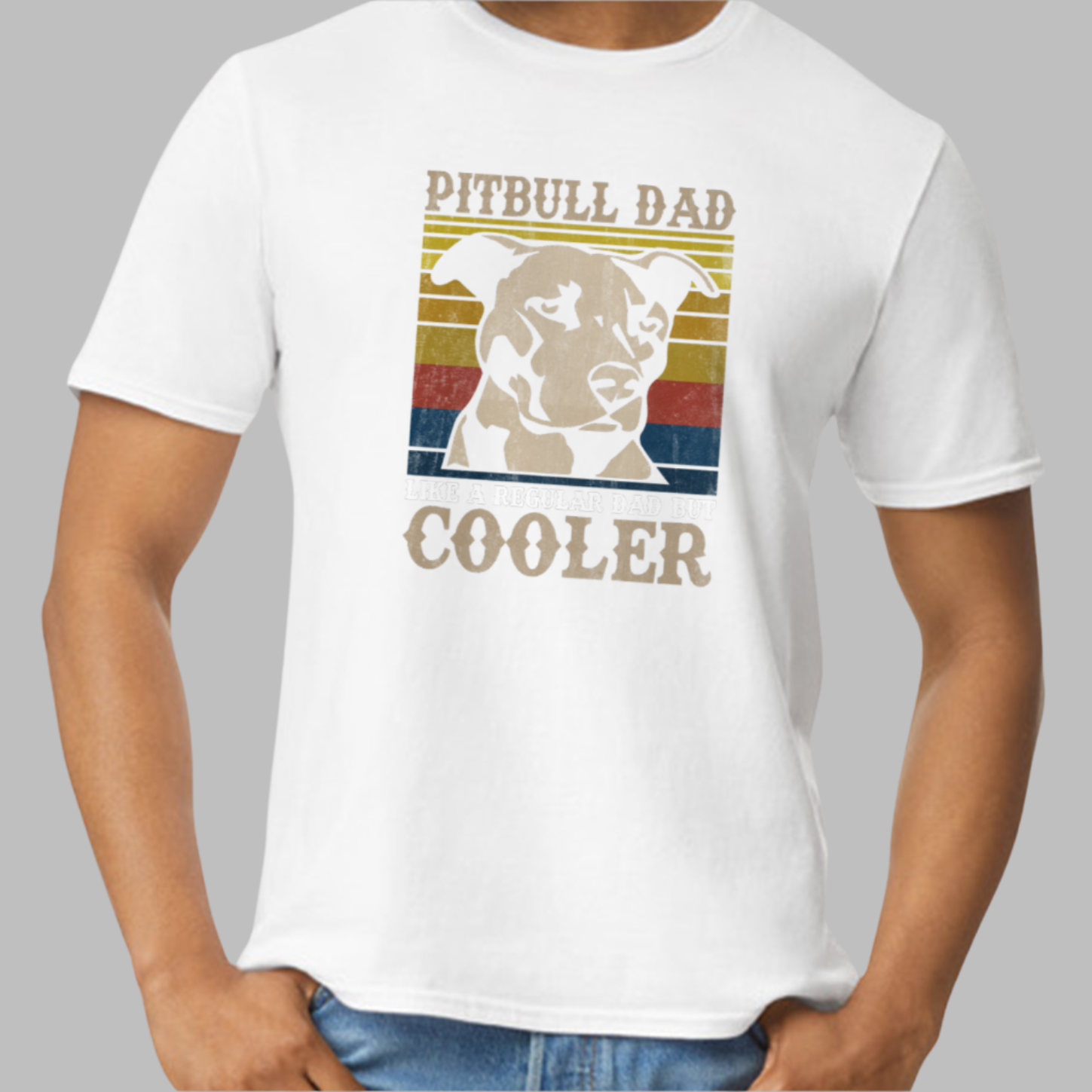 "Cooler Pitbull Dad" (Tan) T-Shirt