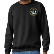 "In Dogs We Trust" Crewneck (green border) with Back Design